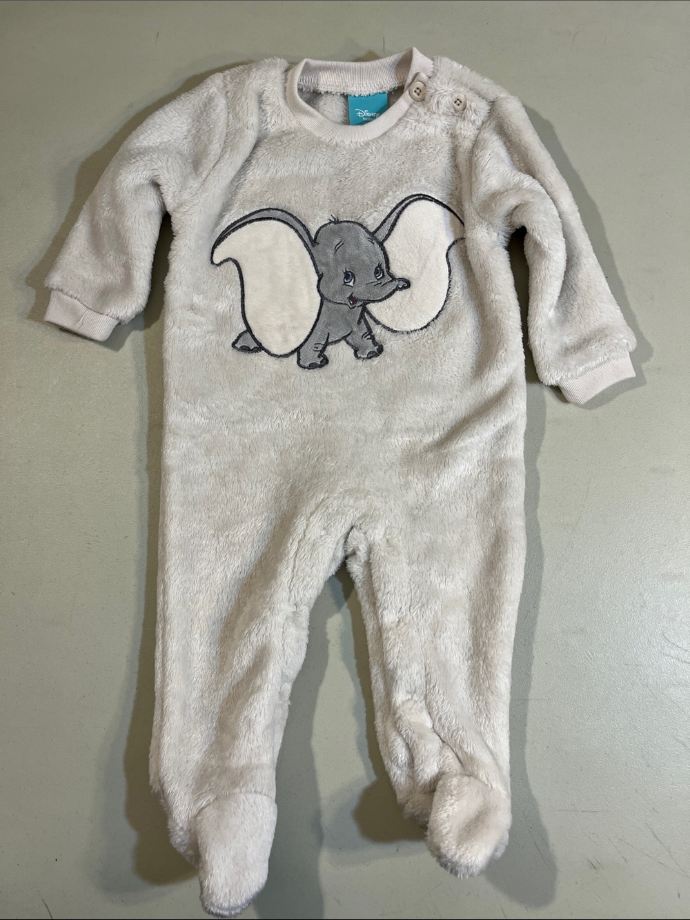 Disney Cream Dumbo Plush Footed One-Piece